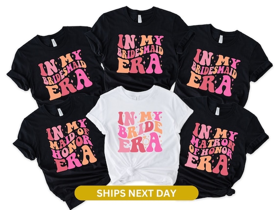 In My Bride Era tshirt, Fiance Shirt, Custom Bride Gift, Engagement Gift, Bridesmaids Gift, Bridal Shower Gift, Bachelorette Shirts, Hens