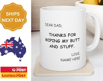 Dear Dad Mug, Christmas Gift for Dad, Dad Gift from Baby, Best Dad Gift, Father's Day Gift from Daughter, Custom Gift for Dad, Birthday Gift