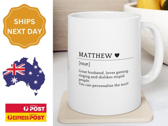 Personalized Name Definition Coffee Mug: Custom Birthday Gift