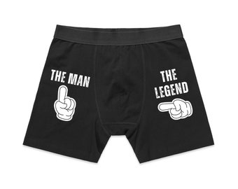 Valentines Day Gift For Him, Underwear Gift For Boyfriend, Valentines Gift for Husband, Funny Valentines Boxers, The Man The Legend Brief