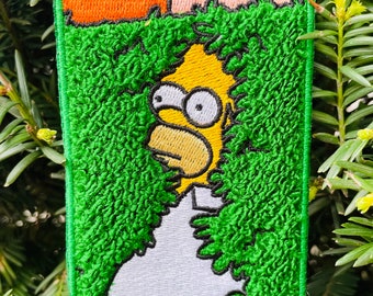 Patch Homer Simpson broderie bouclette caché dans le buisson