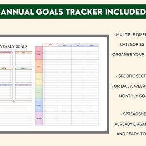 Habit Tracker Spreadsheet, Microsoft Excel, Daily, Weekly, Monthly ...
