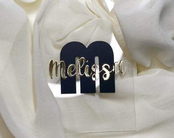 Waterproof personalized initials as vinyl stickers for outside and inside on smooth surfaces (W/H) 10 x 7 cm / 16 colors