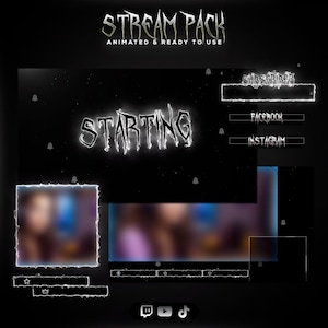 Halloween Animated Stream Overlay Pack: Spooky Twitch Graphics