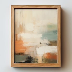 Muted Earth Tones Orange and Olive, Abstract Minimalism Fine Art PRINT, Living Room Painting, Modern Farmhouse Boho, Wall Decor, Foyer Hall