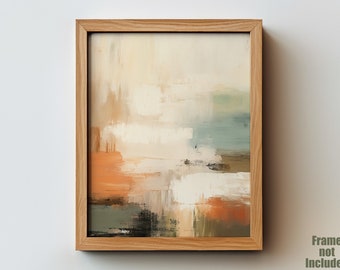 Muted Earth Tones Orange and Olive, Abstract Minimalism Fine Art PRINT, Living Room Painting, Modern Farmhouse Boho, Wall Decor, Foyer Hall