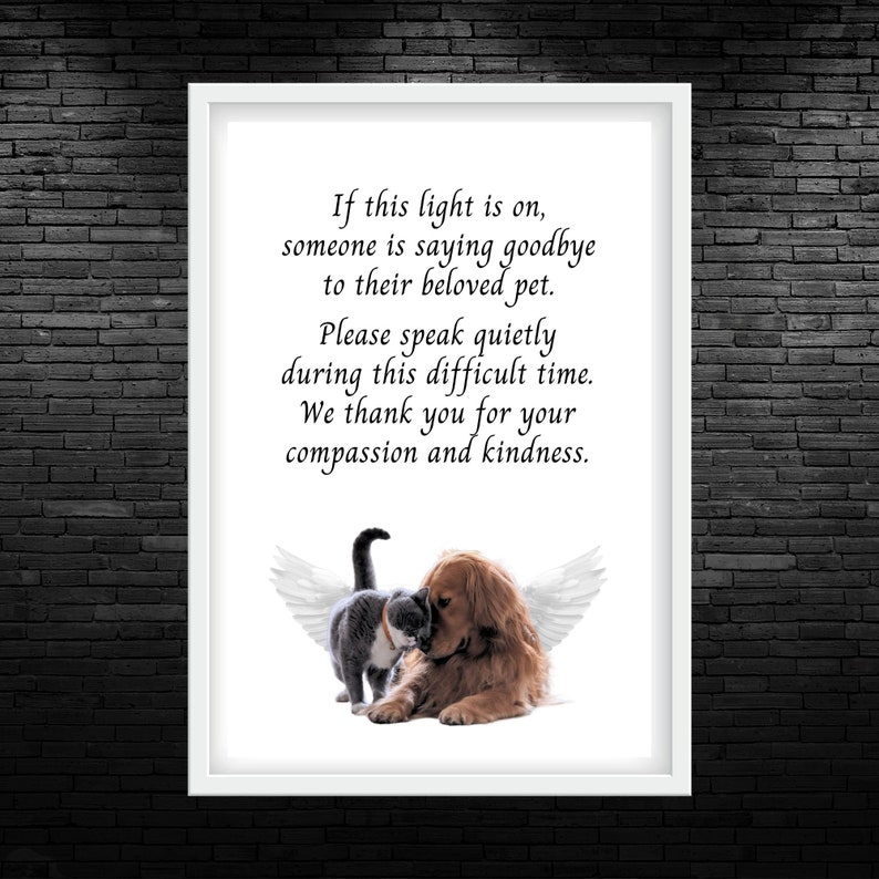 Euthanasia Vet Printable Wall Decor Euthanasia Notice Desk Sign Vet ...