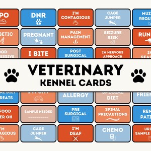Kaarten dierenartsenkooi Afdrukbare kaarten dierenklinieken Digitale print Waarschuwingskaarten dierenartsenkooi Waarschuwingskaarten dierenartsen