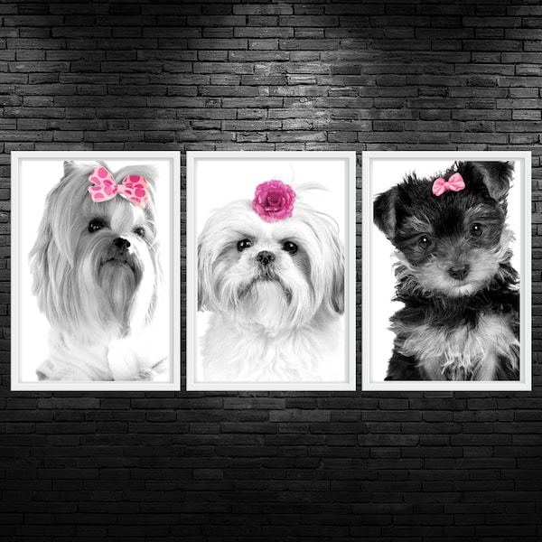 Dog Bow Color Pop Printable Wall Art Dog Grooming Wall Art Dog Bow Groomer Art Digital Dog Spa Wall Art Dog Grooming Salon Poster Digital