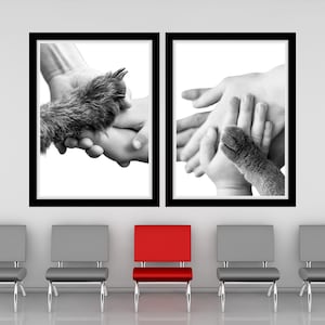 Paws And Hands Printable Wall Art Dog Paw Poster Cat Paw Poster Veterinary Clinic Wall Art Pet Paws Veterinarian Office Decor Pet Paw Poster