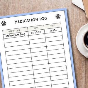 Pet Diabetes Log Sheet: Cat & Dog Health Tracker (Digital Download) image 5