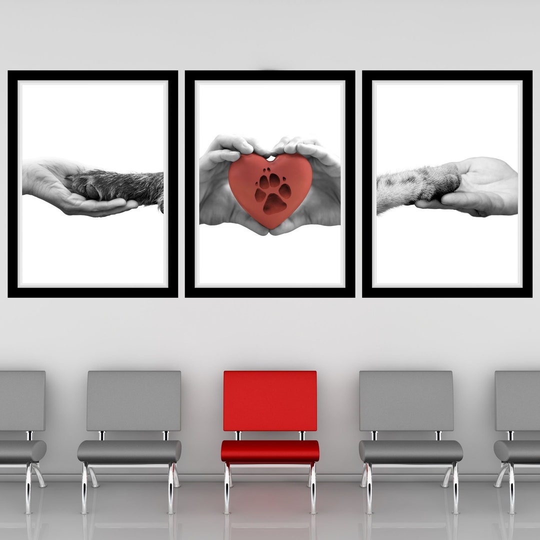 Paw and Hands Color Pop Printable Wall Art Paw Hands Veterinary Office ...