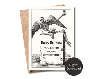 Happy Birthday 5x7 Printable Card For Friend Funny Birthday Card Halloween Birthday Card Funny Birthday Card For Friend Funny Card Blank 5x7