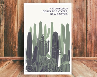 Funny Cactus Quote Printable Wall Art Succulent Quote Wall Art Funny Plant Quote Wall Art Boho Botanical Wall Art Desert Vibes Wall Art