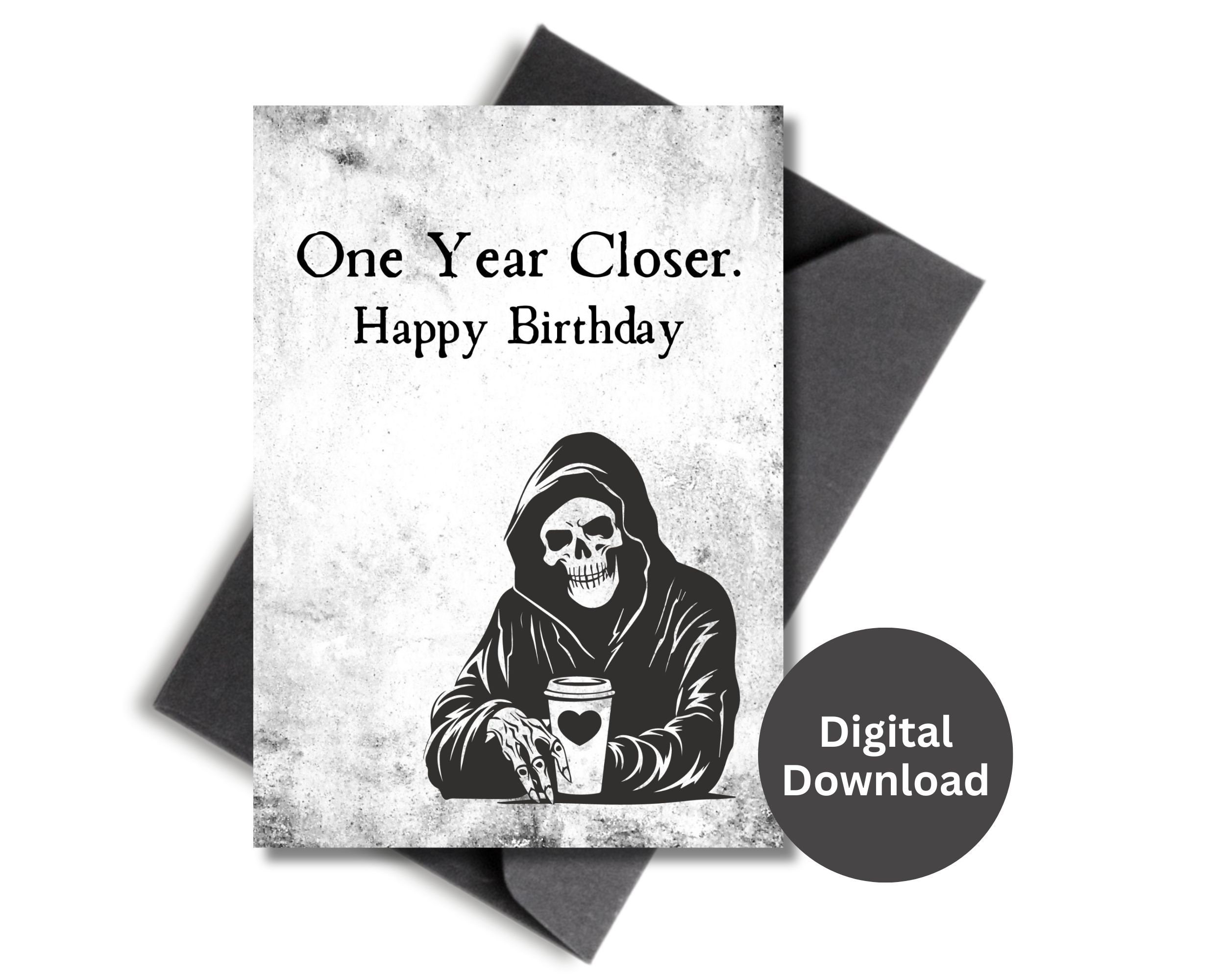 Funny Happy Birthday Card Printable 5x7 Funny Halloween Card Funny