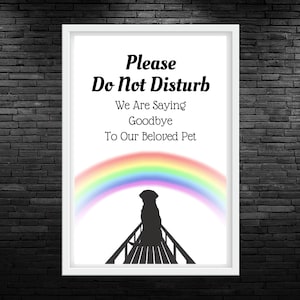 Non disturbare Rainbow Bridge Vet Sign Stampabile Vet Sign Addio Vet Digitale Studio Veterinario Eutanasia Notice Vet Rainbow Bridge Sign Stampa