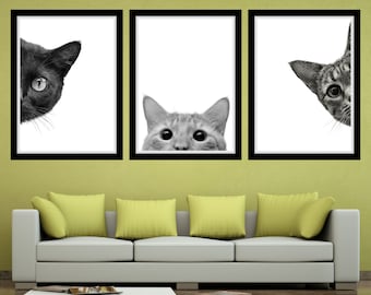Peeking Cats Vet Clinic Printable Wall Art Cat Vet Office Decor Veterinary Clinic Decor Funny Cat Veterinarian Office Wall Art Digital Print