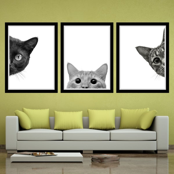 Peeking Cats Vet Clinic Printable Wall Art Cat Vet Office Decor Veterinary Clinic Decor Funny Cat Veterinarian Office Wall Art Digital Print