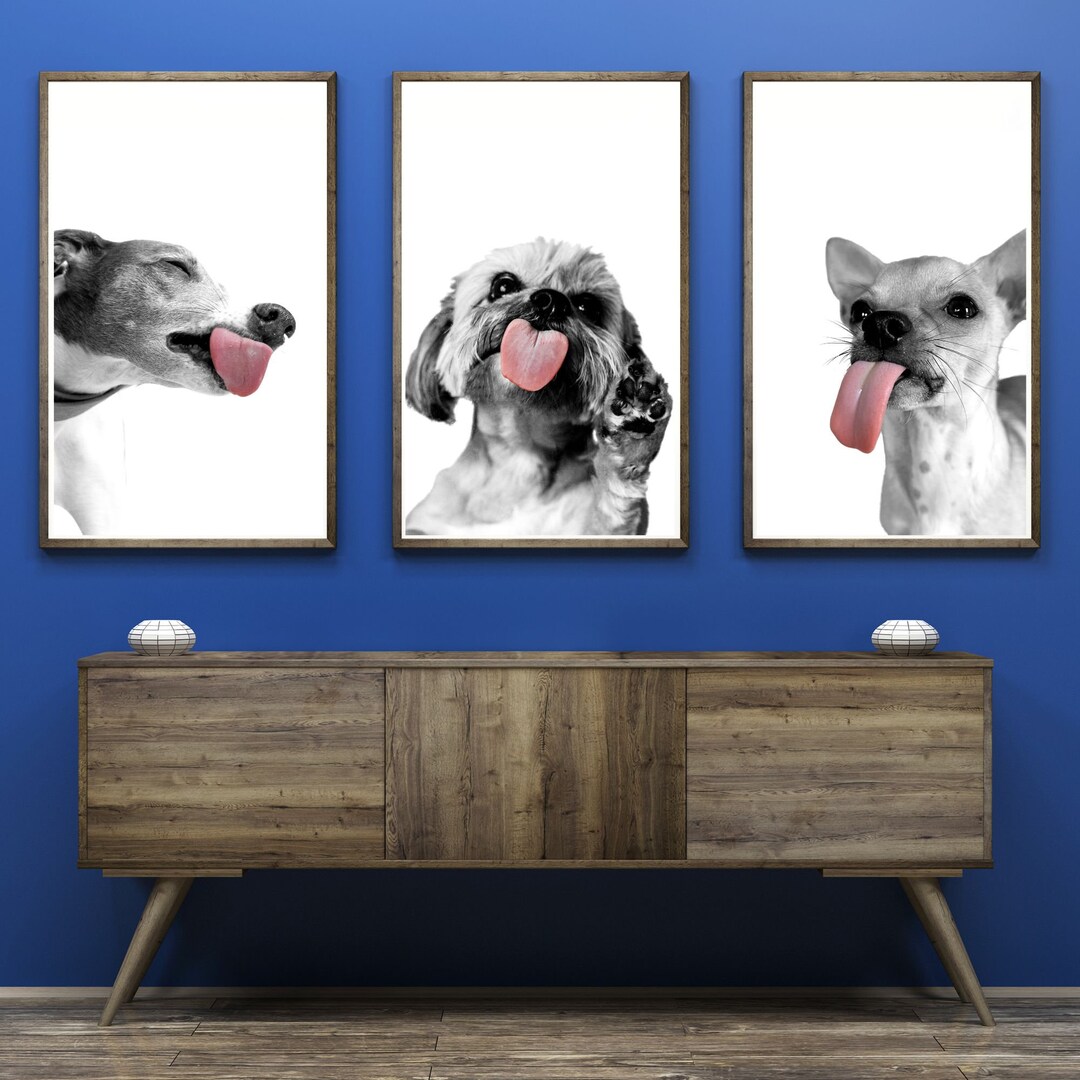Dog Window Lick Color Pop Printable Wall Art Funny Dog Veterinary