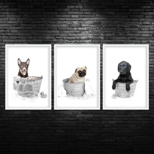 Puppy Bath Tub Color Pop Printable Wall Art Dog Grooming Salon Tub Wall Art Dog Groomer Decor Puppy Bath Time Poster Dog Bath Wall Art