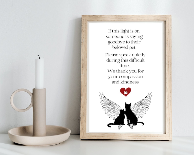 Pet Euthanasia Notice Printable Art Veterinary Clinic Euthanasia Sign