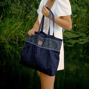 coach denim tote bag