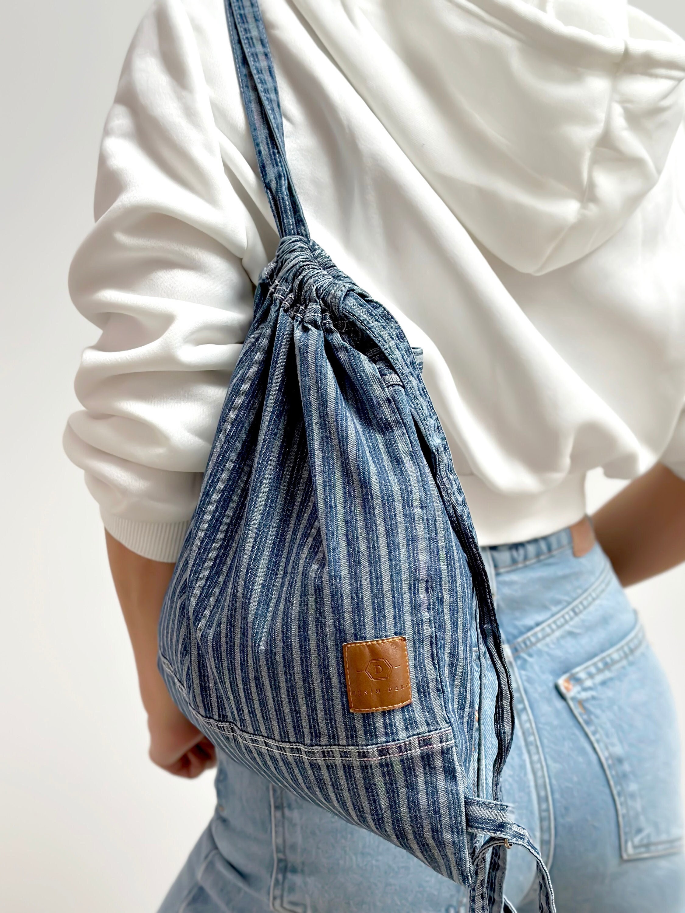 Mini canvas drawstring bags sales