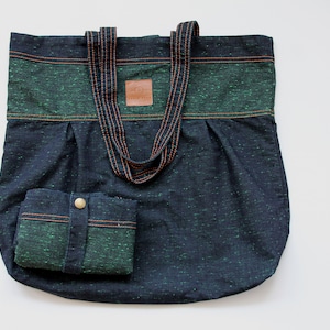 Grand fourre-tout compact, Sac shopping léger et pliable, Joli sac à main en toile, Sac de courses esthétique, Accessoire pratique au quotidien