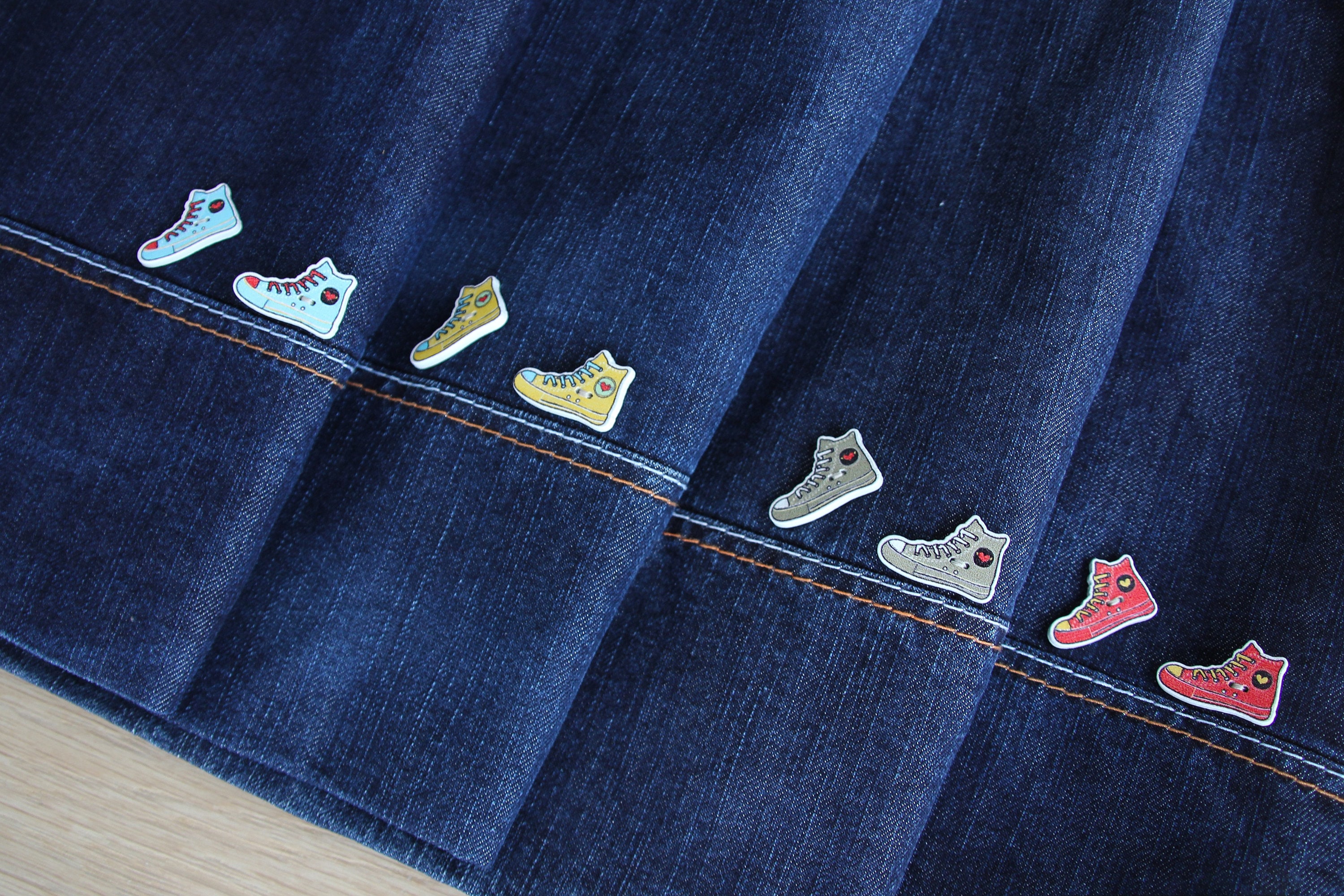 【NONCODE】LINE denim string backpack Denim Drawstring Backpack, Bohemian Jean Gym Bag, Minimalist