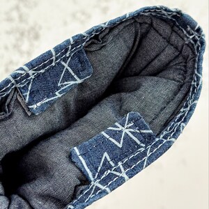 Unique Double Oven Mitts, 3 finger tips Towels for Modern Home, Woven Potholder, Handmade Housewarming or New Home Gift, Kitchen accessories - view inside of oven mitt