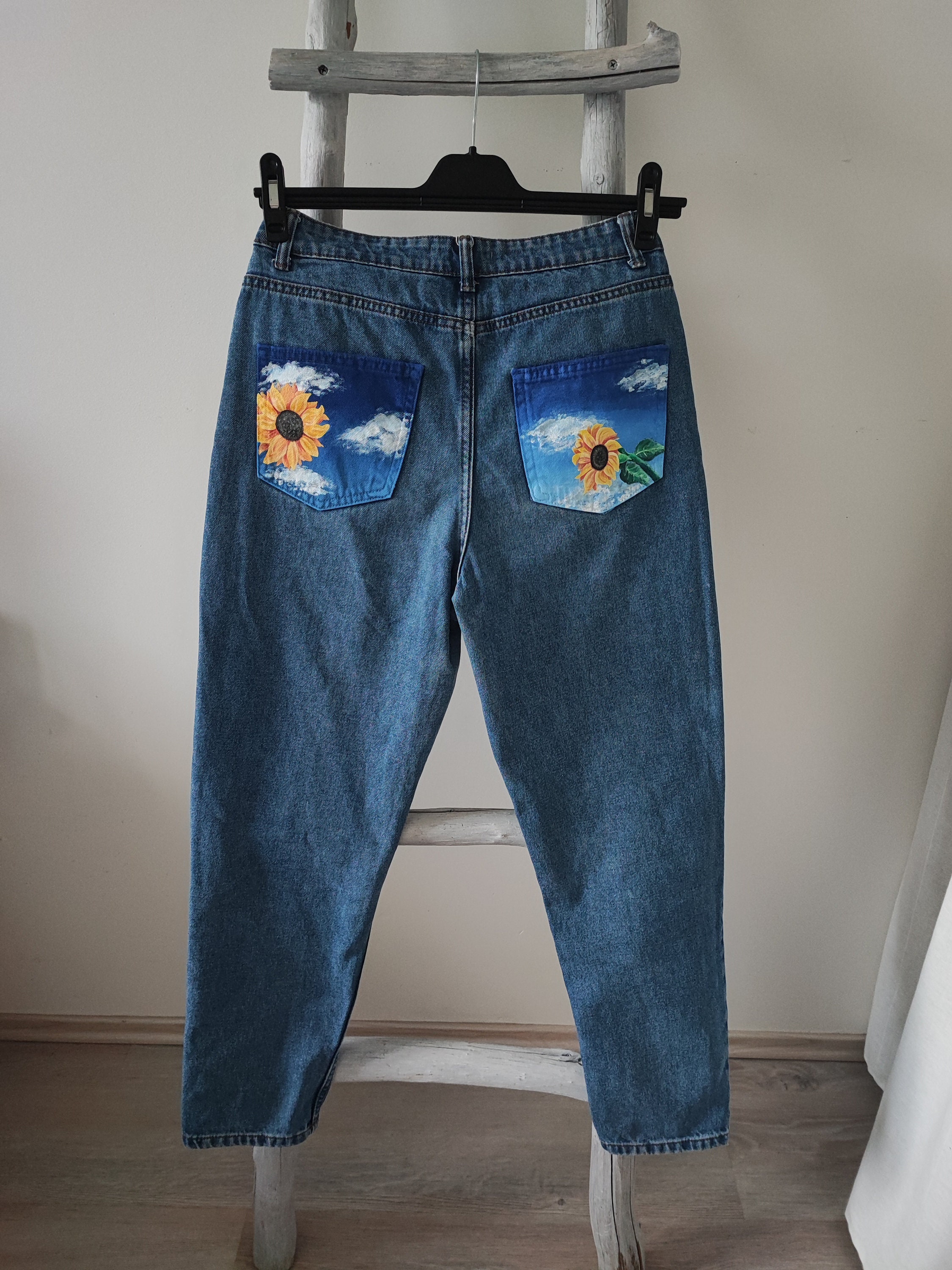 YUTHENTIC ♥ Hand painted cut point denim pants SUPER CUT OUT PANT LIGHT BLUE DENIM – trashandvaudeville