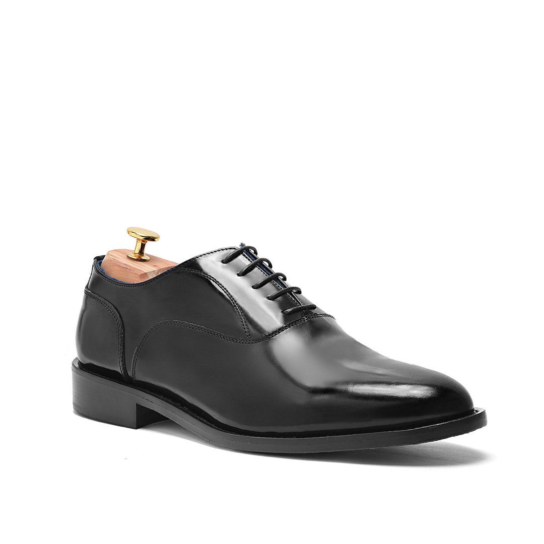 Black Oxford Leather Dress Shoes With Leather Sole Classic  display picture 2