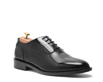 Zwarte Oxford leren nette schoenen met leren zool Klassieke leren herenschoenen Maten 37-46 Echt leren schoenen Made in Italy