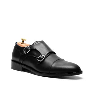 Monk Strap / Double Buckle Shoes in Calf Leather Handmade Shoes in High Quality Italian Leather Men&#39;s Shoes Made in Italy