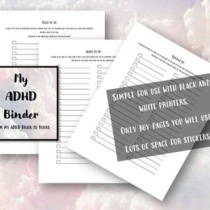ADHD Planner Need Want Should Worksheet