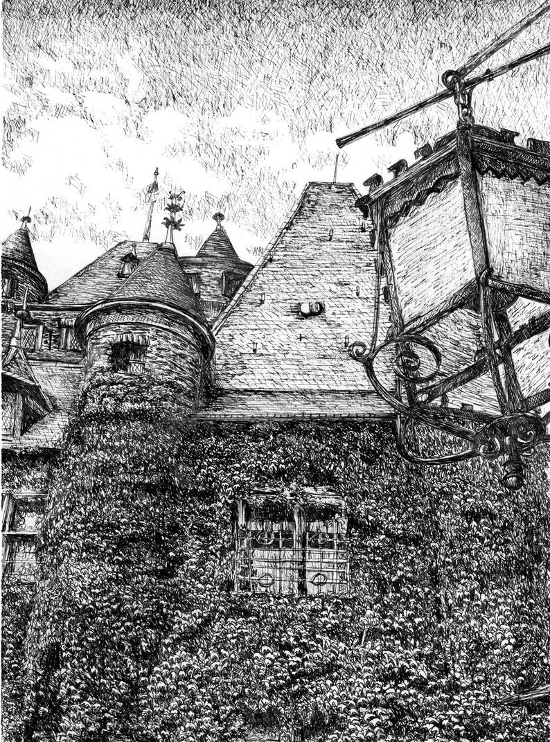 Art Print of Castle , Handmade Gift, A4 Art Print, Sketch, Drawing ...