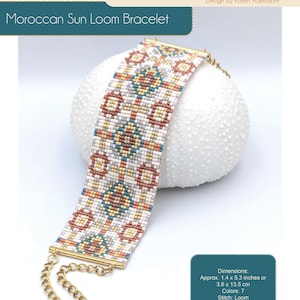 Marokkaanse zonkralen weefgetouw armband pdf-patroon: Miyuki Delicas-sieradenpatroon