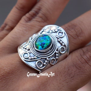 Top Quality Fire Opal Ring, 925 Silver Ring, Black Opal Ring, Natural Black Opal, Designer Ring, Women&#39;s Ring, Statement Ring, Boho Ring****