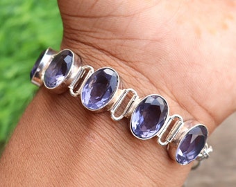 Tanzanite Bracelet, Sterling Silver Bracelet, Handmade Bracelet, December Birthstones, Charm Bracelet, Natural Tanzanite, Gemstone Bracelet