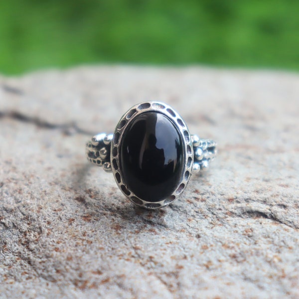 Black Onyx Ring, Designer Ring, Statement Ring, Gemstone Ring, Sterling Silver Ring, Wedding Ring, Natural Onyx, Handmade Ring, Unique Ring*