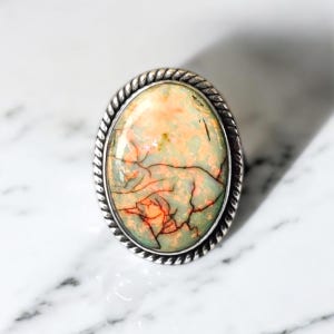 Designer Monarch Opal Ring, Statement Ring, Solid 925 Silver Ring, Oval Gemstone Ring,  Designer Ring, Natural Opal Jewelry, Women&#39;s Ring***