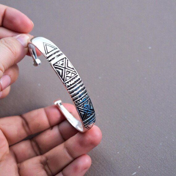 Sterling Silver Eagle Wing Bangle, Viking Style Cuff Bracelet - Etsy