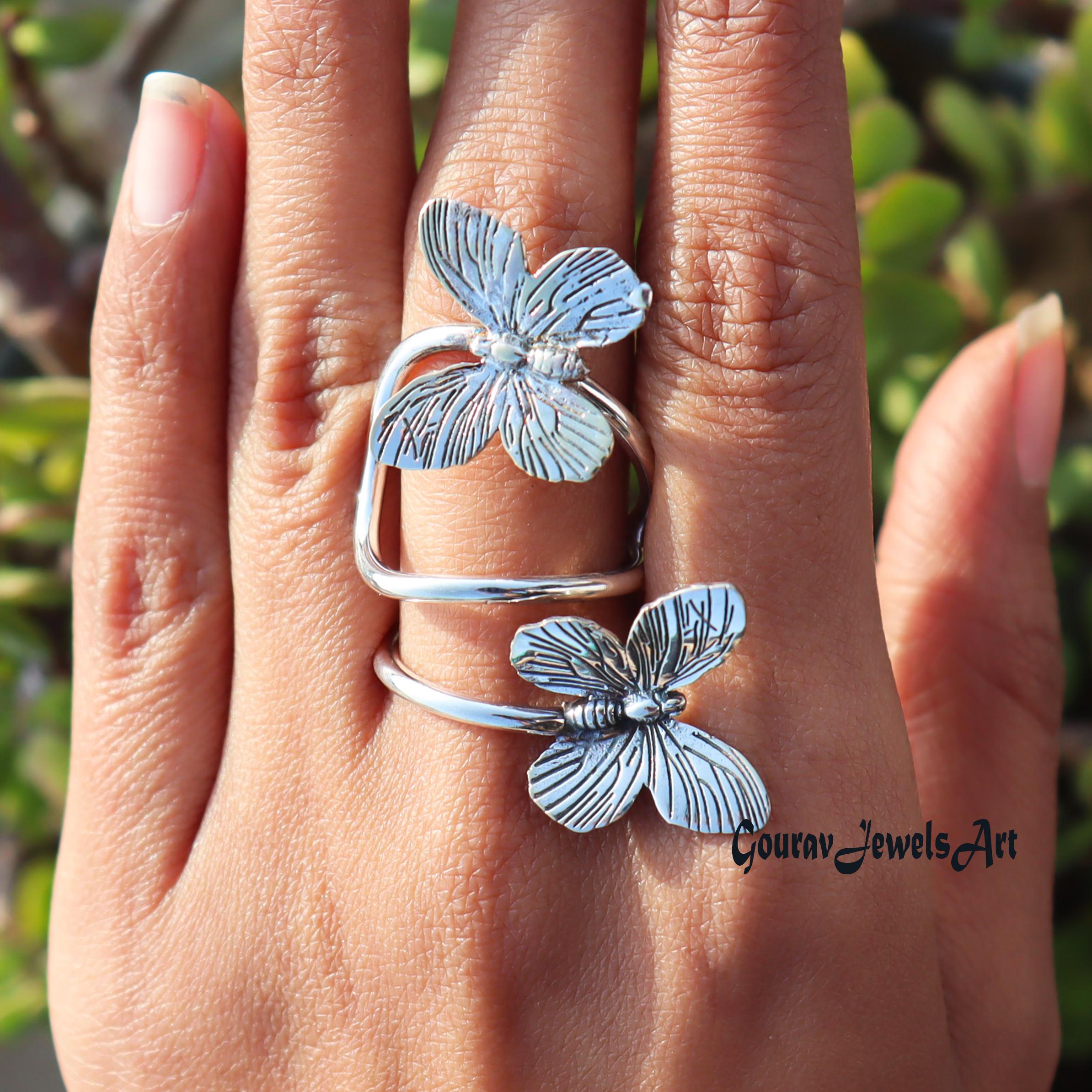 Emmiol Spedizione Gratua 2026 Anello Aperto Con Strass Farfalla Fata Argento ONE SIZE Di Anelli Nel Negozio Online. | EMMIOL - Foto 8