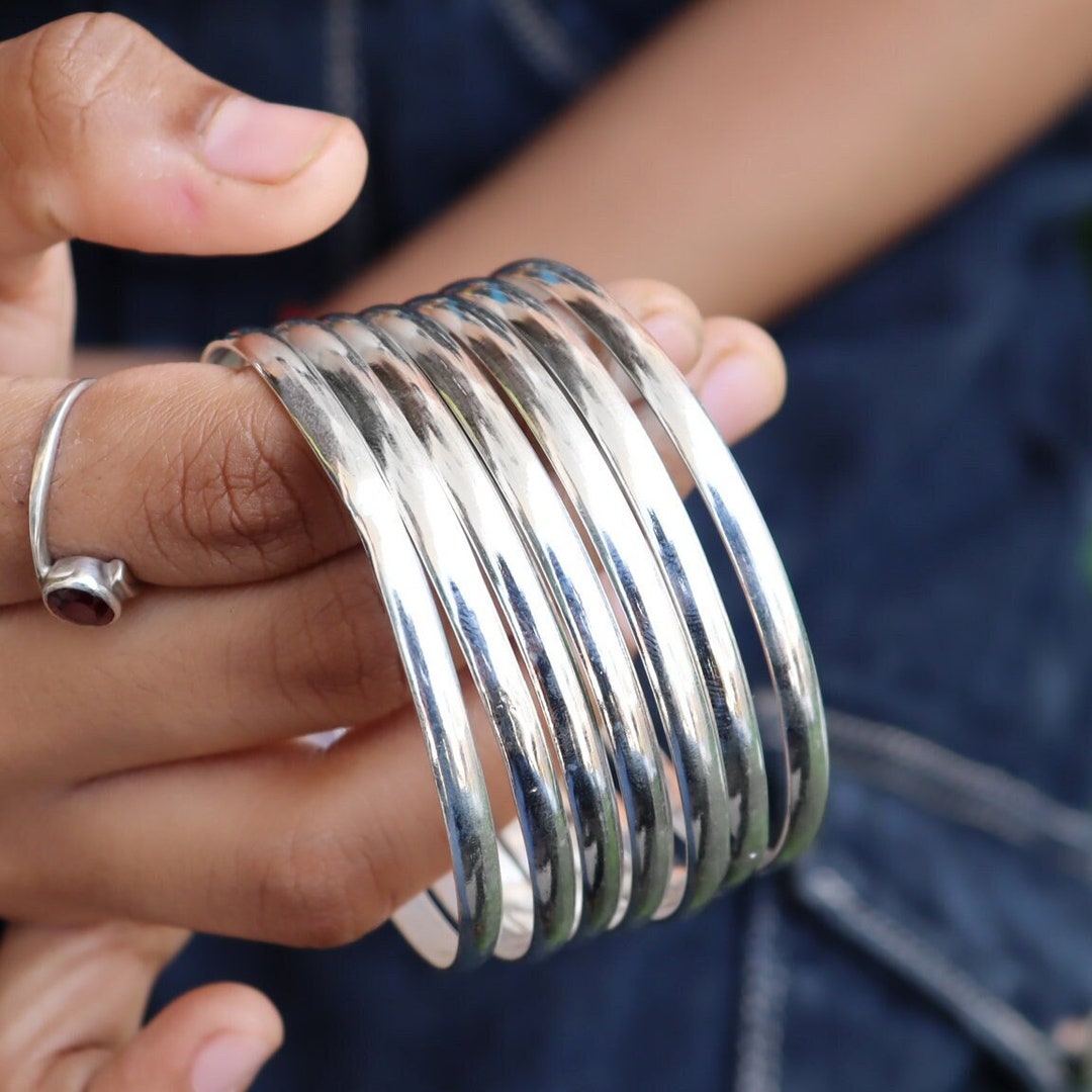 日本に Simple Bangle, Silver Sterling 925 Design Beautiful Bangle, アクセサリー