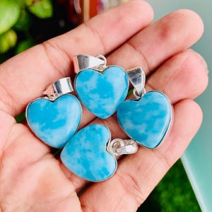 Larimar with Dolphins Heart Pendant Larimar with Dolphins Heart Pendant