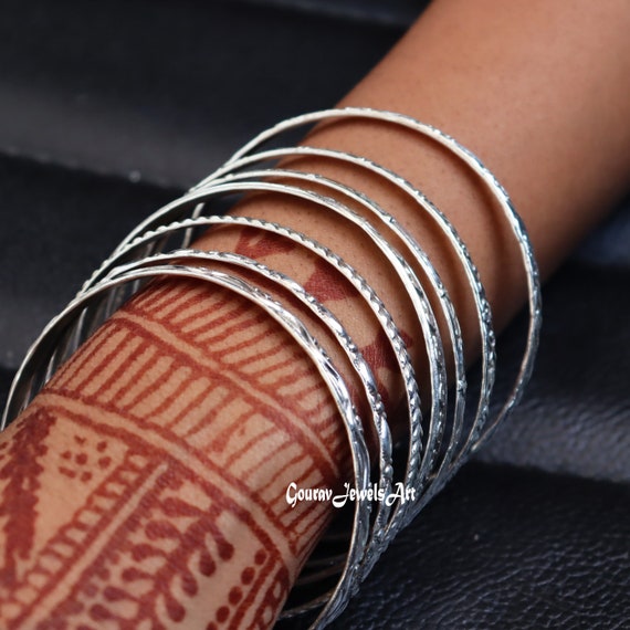 925 Sterling Silver Bangle, Designer Bangle, 7 Design