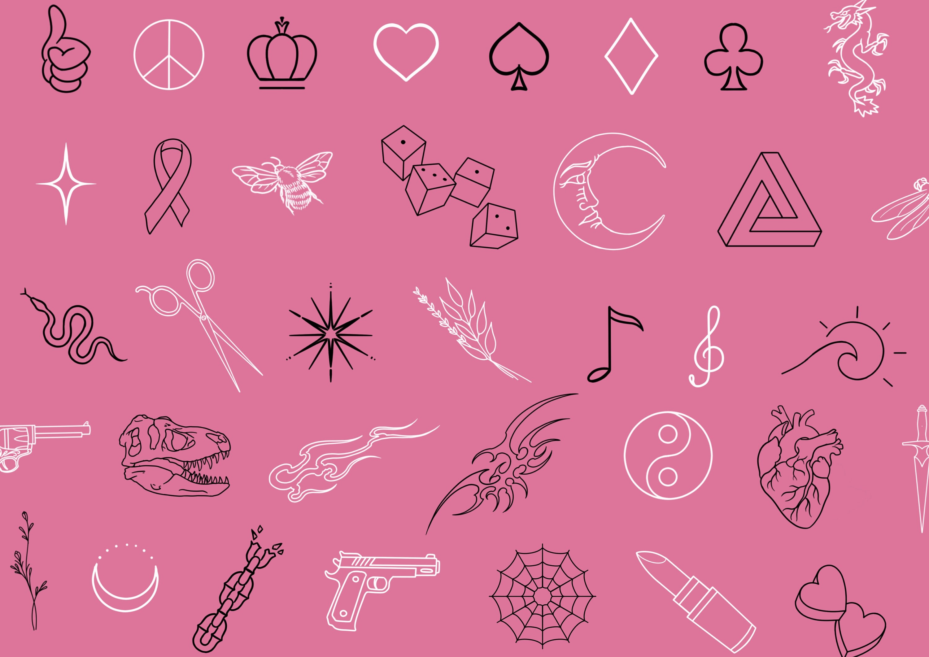 Stick & Poke Sketchbook / Tattoo Stamps / Procreate Brush Set / Tattoo