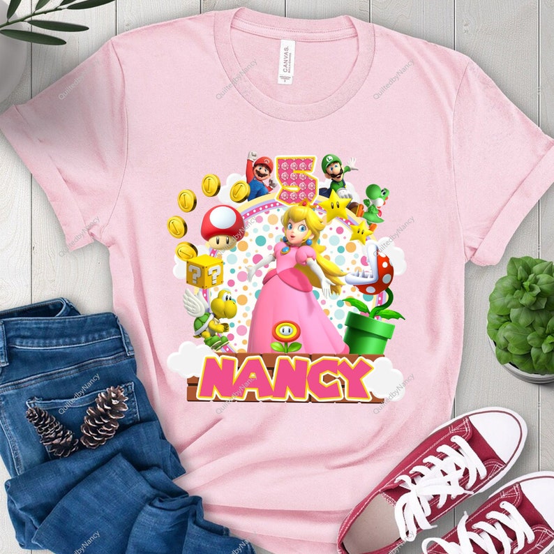 Custom Princess Peach Mario Shirt Personalized Princess Peach - Etsy