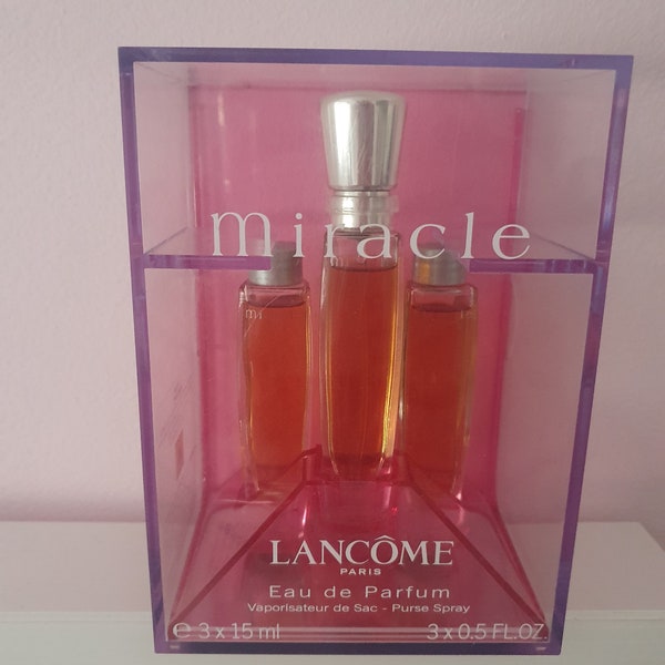 Vintage Lancôme Miracle Purse spray 3x15 ml eau de parfum spray pour le sac