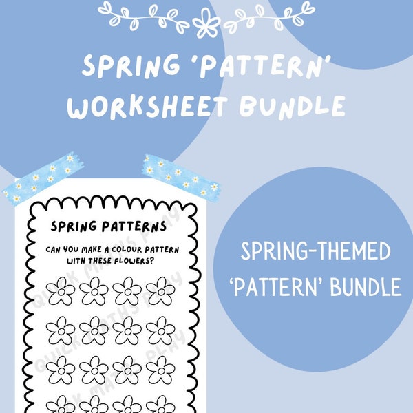 Early/First Level Maths Worksheet Bundle -Pattern (Spring Themed)